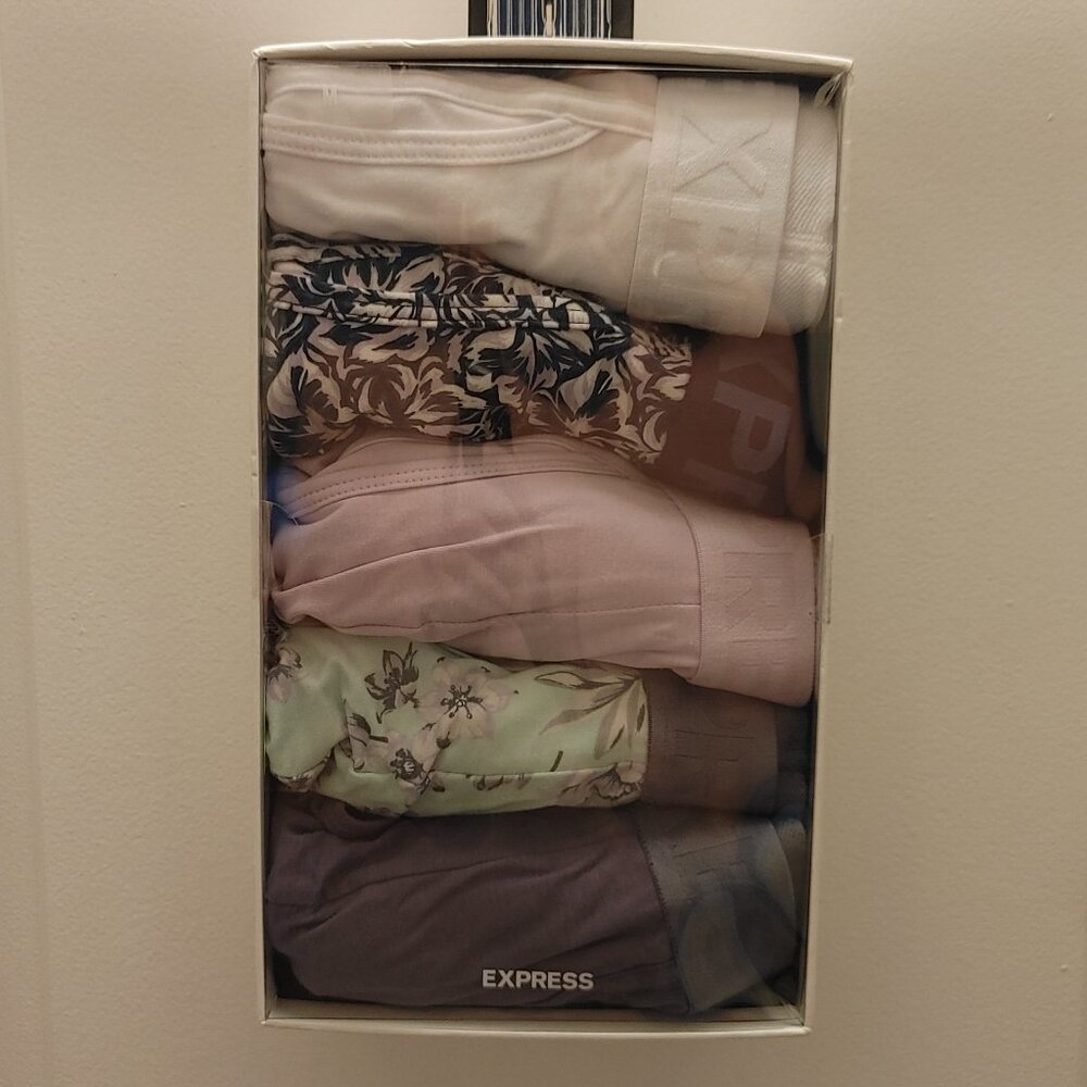 EXPRESS 5 Pack Comfort Cotton Boxer Briefs - Medium